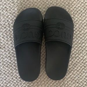 Black Gucci slides